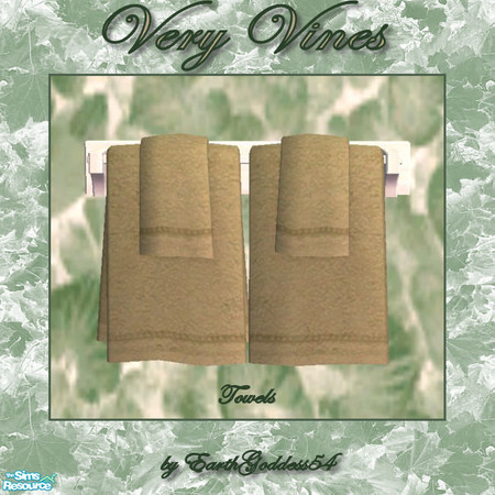 Sims 2 — Very Vines - Towels by EarthGoddess54 — Part of the Very Viny bathroom set. Enjoy!