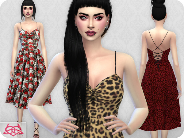 Sims 4 — Claudia dress RECOLOR 8 (Needs mesh) by Colores_Urbanos — 7 options - inspired by my real designs Need mesh,