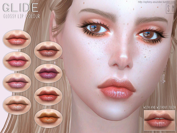 Sims 4 — [ Glide ] - Lip Colour by Screaming_Mustard — A set of more natural and glossy lips. For females, teen +. With