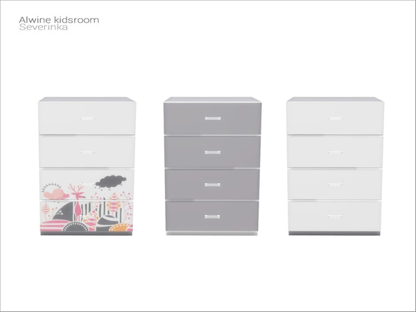 Sims 4 — [Alwine kidsroom] dresser02 by Severinka_ — Dresser v02 From the set 'Alwine kidsroom' Dresser can be placed in