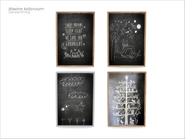 Sims 4 — [Alwine kidsroom] chalk board by Severinka_ — Chalk board with kids drawing From the set 'Alwine kidsroom' Build