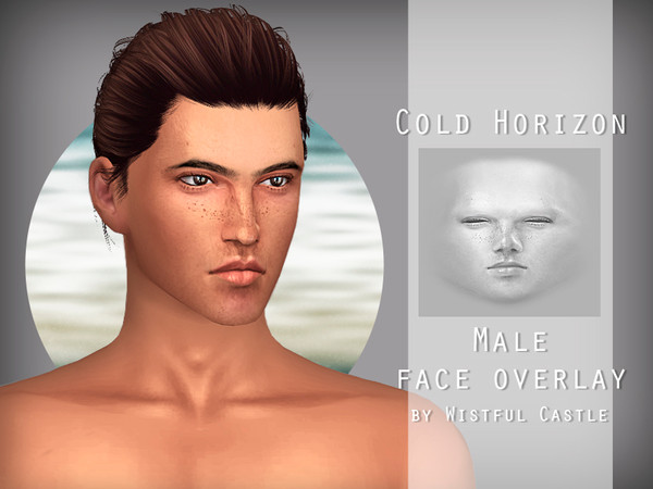 Sims 4 — Cold Horizon - Mface overlay by WistfulCastle — Realistic face overlay with freckles, moles and wrinkles for