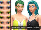 Sims 4 — Fun Party / Rave Eyeshadows by MissGoofball — A set of fun, bright, eyeshadows for your partying sims! Included