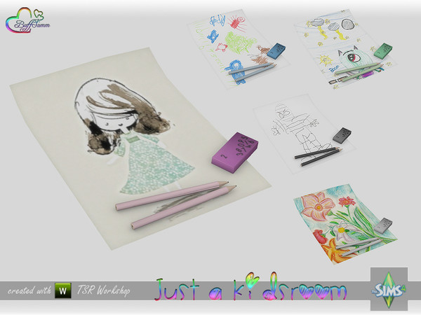 Sims 4 — Just A Kidsroom Deco - Drawing Kit by BuffSumm — Part of the *Just a Kidsroom* Set ***TSRAA***