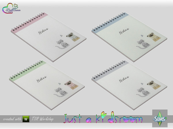Sims 4 — Just A Kidsroom Deco - Notebook by BuffSumm — Part of the *Just a Kidsroom* Set ***TSRAA***