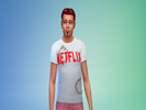 Sims 4 — Coffee stained netflix t-shirt by xboxzoids — Netflix shirt for your sims dudes with stains!
