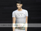 Sims 4 — Flower Print T-Shirt by antiyumi — x 1 swatch x base game only x custom thumbnail
