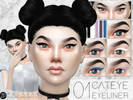 Sims 4 — Eyeliner N01 | Cat Eye by polazag — Black and bold EYELINER N01 CAT EYE Available in 5 colors: -black -white
