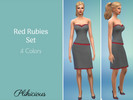 Sims 4 — Red Rubies Set - Mesh needed by Plikicious — This set includes a skirt, top and heels. The skirt and top are