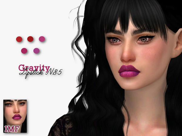 Sims 4 — [IMF] Gravity Lipstick N.85 by IzzieMcFire — Gravity Lipstick N.85 contains 5 colors. Standalone item with