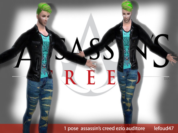 Sims 4 — pose  by ludovicbouquinaud — I present to you the pose two games assassin's creed Ezio auditore