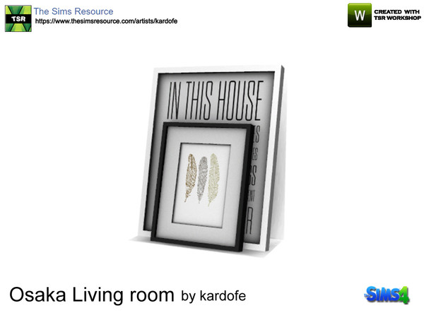 Sims 4 — kardofe_Osaka Living room_Pictures on the floor by kardofe — Two pictures supported on the wall and placed on