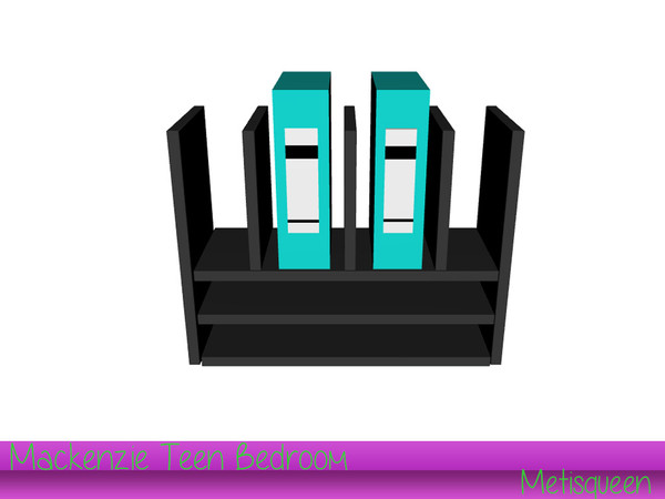 Sims 4 — Metisqueen MacKenzieBinderShelf by metisqueen2 — Decorative shelf holding binders for MacKenzie Bedroom