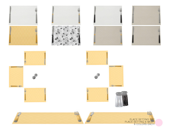 Sims 4 — Place Setting 6 Mesh by DOT — Place Setting 6 Mesh by DOT of The Sims Resource