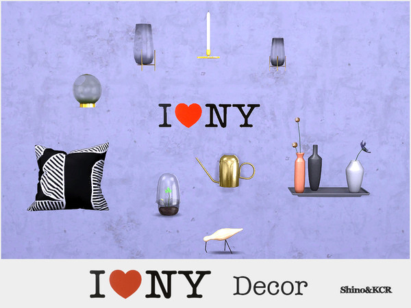 Sims 4 — Decor New York  by ShinoKCR — Scandinavian inspired Decor matching Living Room New York Tray with Vases and