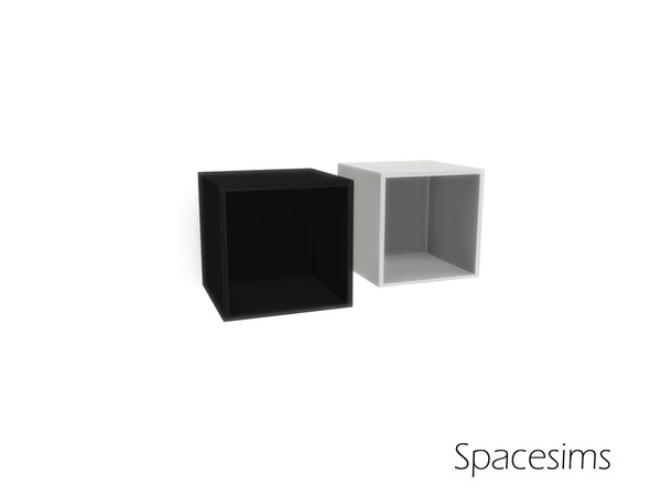 Sims 4 — Monazite dining room - Wall shelf by spacesims — A simple, cubic wall shelf for your Sims' homes.