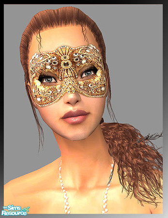 Sims 2 — Carnival Masks - Gold jeweld by confide — No mesh required.