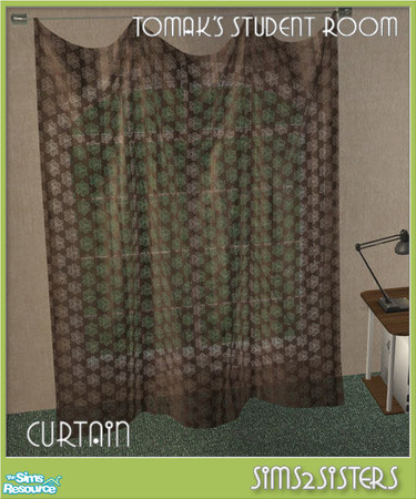 Sims 2 — S2S Tomak's Student Room - Diag. Curtain by sims2sisters — Diagonal curtain