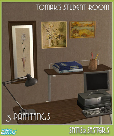 Sims 2 — S2S Tomak's Student Room - 3 Paintings by sims2sisters — 