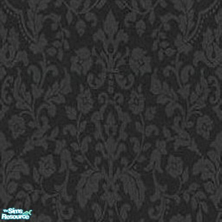 Sims 2 — Black Damask Large Pattern Repeat by OgdenGroves — This is a black damask seamless pattern repeat that will