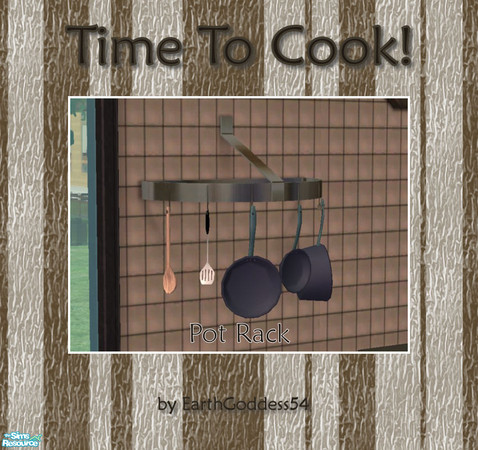 Sims 2 — Time to Cook! Kitchen - Pot Rack by EarthGoddess54 — Part of the Time to Cook! Kitchen set. Enjoy!