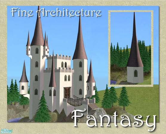 Sims 2 — Fantasy Roof Spire (3 tile) by Cyclonesue — A rooftop spire. Find this under 'decorative/miscellaneous' in the