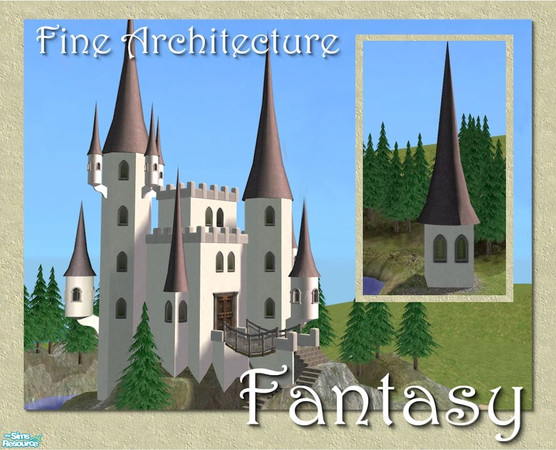 Sims 2 — Fantasy Roof Spire (2 tile) by Cyclonesue — A rooftop spire. Find this under 'decorative/miscellaneous' in the