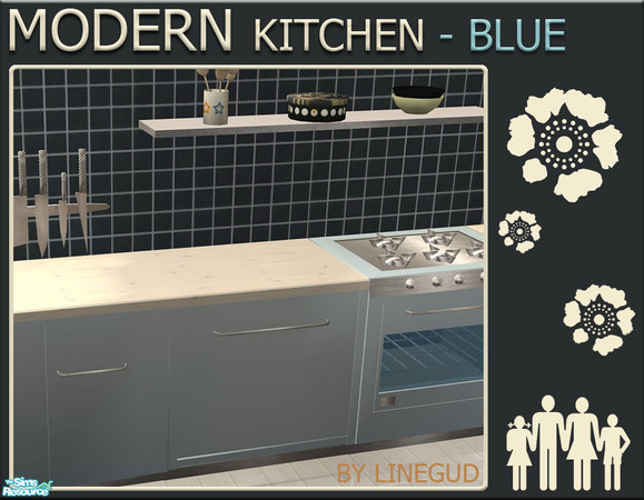 Sims 2 — Modern Kitchen - Light Blue - Dishwasher by linegud — A new recolor set of my Modern Kitchen in light blue. 