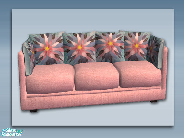 Sims 2 — Flare Suites - Sofa Salmon Pink by Shakeshaft — Part of a set of 5 recolours of the 3 Piece Suite from my Flare