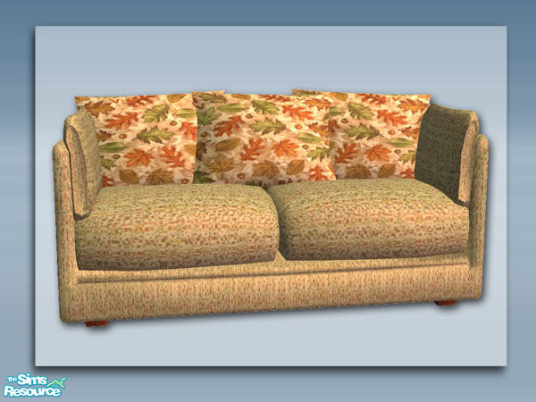 Sims 2 — Flare Suites - Loveseat Leaves by Shakeshaft — Part of a set of 5 recolours of the 3 Piece Suite from my Flare