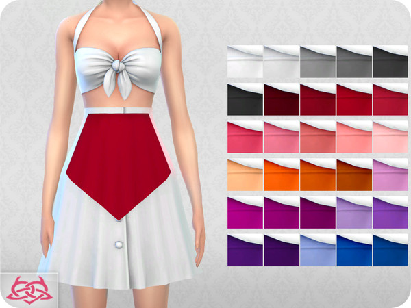 Sims 4 — Waitress apron (original mesh) by Colores_Urbanos — 30 colors New mesh made by me - Your game needs to be