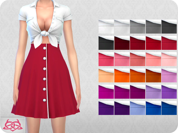 Sims 4 — Waitress skirt (original mesh) by Colores_Urbanos — 30 colors New mesh made by me - Your game needs to be