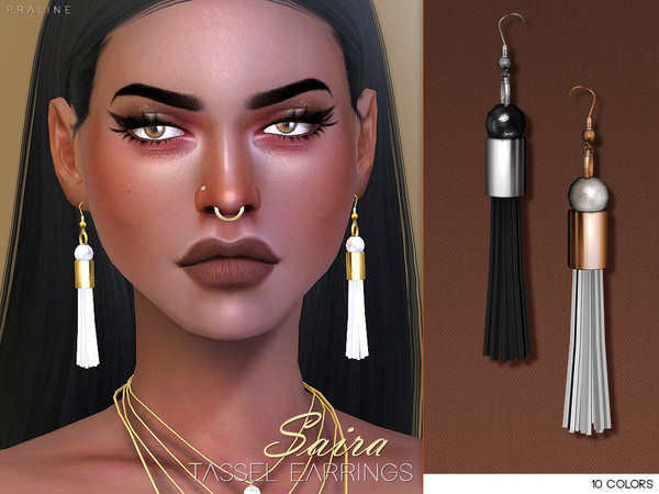 Sims 4 — Saira Earrings - Tassel by Pralinesims — Earrings in 10 colors.