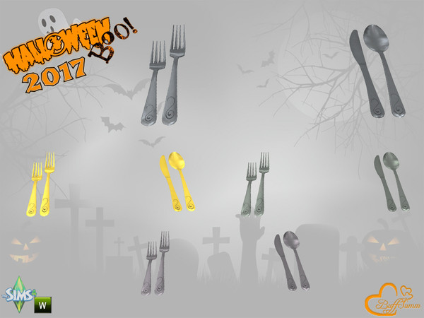 Sims 4 — Halloween 2017 Knife, Fork and Spoon by BuffSumm — Part of the *Halloween 2017* Set ***TSRAA***