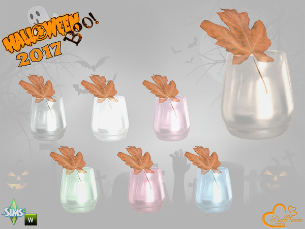 Sims 4 — Halloween 2017 Waterglas with Leaf by BuffSumm — Part of the *Halloween 2017* Set ***TSRAA***