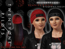 Sims 3 — Twenty One Pilots Blurryface Beanies [Long] for Girls by Downy Fresh — Twenty One Pilots Blurryface beanies, two