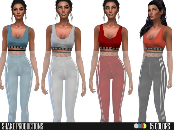 Sims 4 — ShakeProductions 74-1 by ShakeProductions — Sportswear 15 Colors Top Handpainted