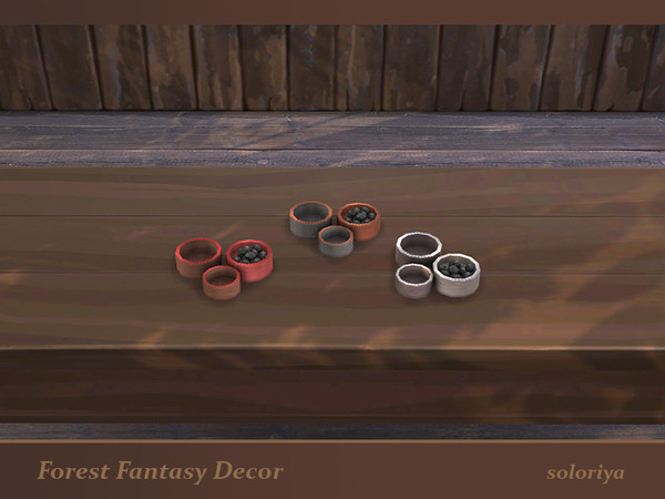 Sims 4 — Forest Fantasy Decor Olives by soloriya — Three small bowls and olives. Part of Forest Fantasy Decor set. 3