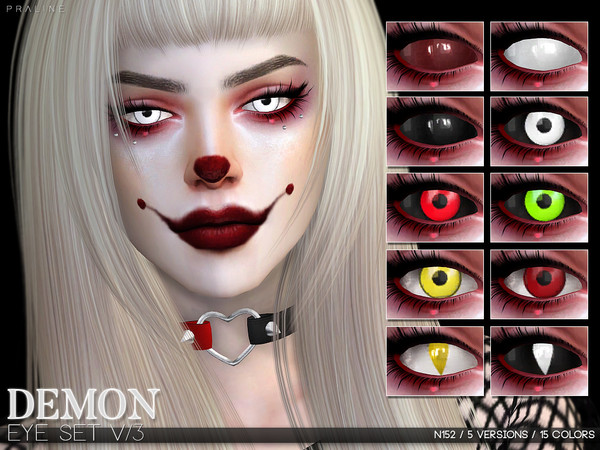 Sims 4 — Demon Eye Set V/3 N144 by Pralinesims — Eyes in 50 versions, all genders.