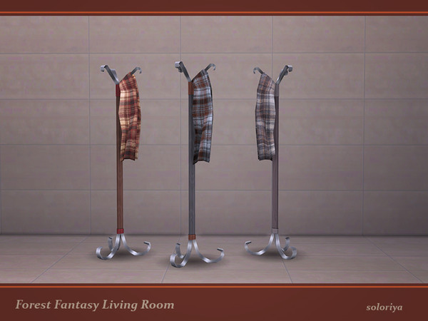Sims 4 — Forest Fantasy Living Room Coat Rack with a Scarf by soloriya — Coat rack with a scarf. Part of Forest Fantasy