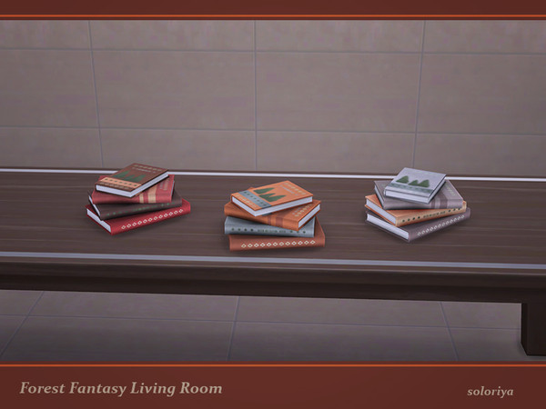 Sims 4 — Forest Fantasy Living Room Books by soloriya — Four decorative books. Part of Forest Fantasy Living Room set. 3