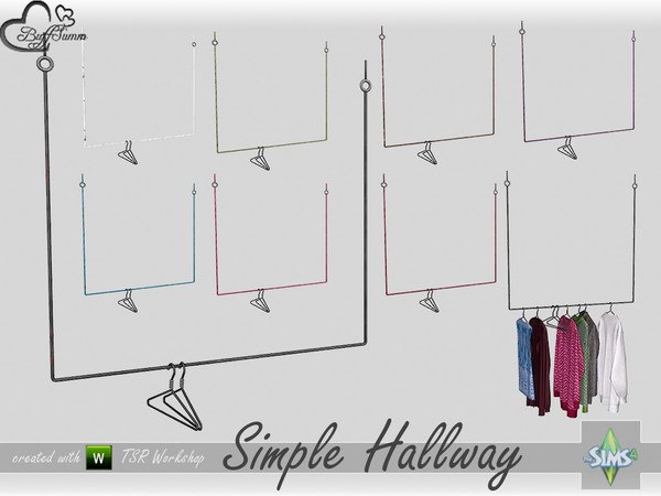 Sims 4 — Simple Hallway Clothes Rail by BuffSumm — Part of the *Simple Hallway* Set ***TSRAA***