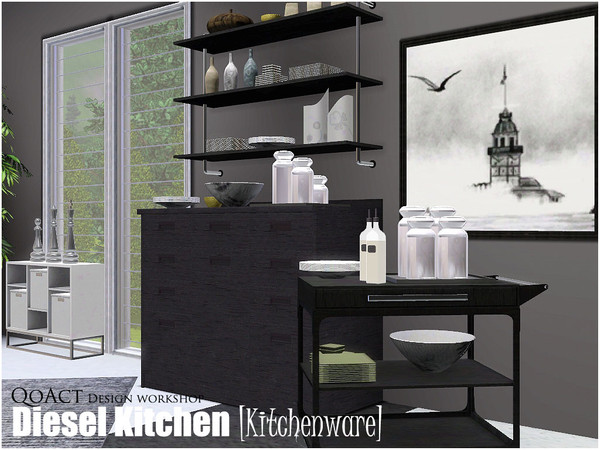 Sims 3 — Diesel Kitchen [Kitchenware] by QoAct — QoAct Design Workshop | 2017 Kitchen Collection Set Content: - Diesel