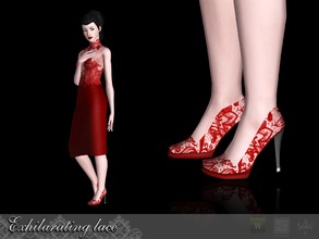 Sims 3 — Exhilarating lace Shoes by Shushilda2 — - EA mesh (new UVMap) - 4 recolorable channels - CAS and Launcher icons