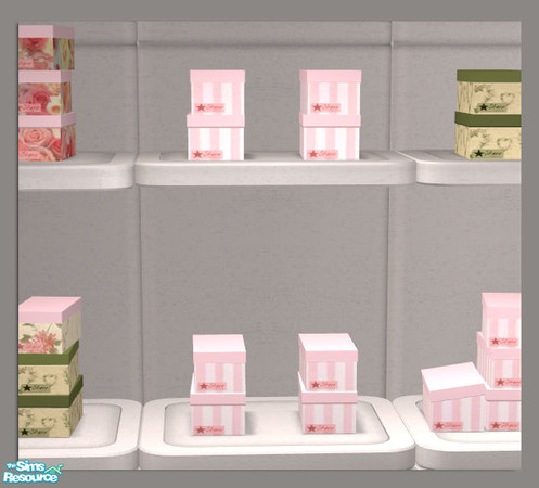 Sims 2 — 2 Box Stacked PinkStripe - 445318 by DOT — 2 Box Stack PinkStripe. Stacked Boxes. Sims2 by DOT of The Sims