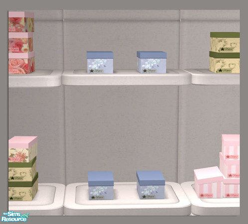 Sims 2 — 1 Box Stack BlueFlowers - 445311 by DOT — 1 Box Stack BlueFlower. Stacked Boxes. Sims2 by DOT of The Sims