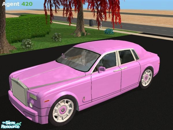 Sims 2 — Pink Rolls Royce Phantom V1.5 by Agent420 — A Luxurious Pink Rolls Royce Phantom V1.5. Mesh by Tre Zillah.