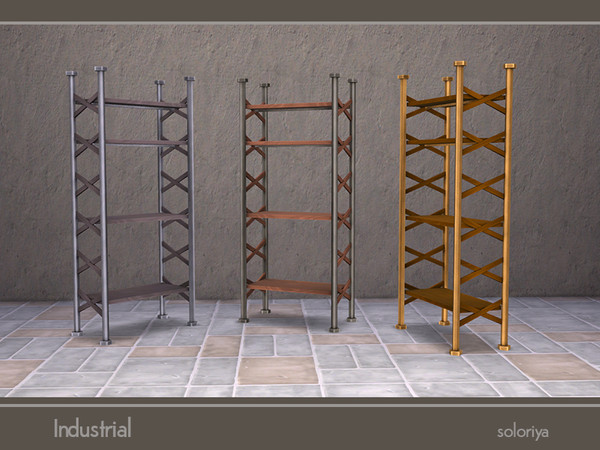 Sims 4 — Industrial Storage by soloriya — Industrial storage with many slots for your favorite decor. Part of Industrial