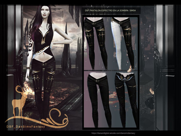 Sims 4 — DSF Pants Spectrum in the Shadow by DanSimsFantasy — Mysterious and elegant design inspired by the power of