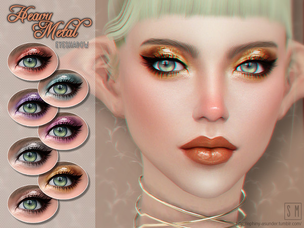 Sims 4 — [ Heavy Metal ] - Eyeshadow by Screaming_Mustard — A new gold and glittery eyeshadow in 8 shades. For females,
